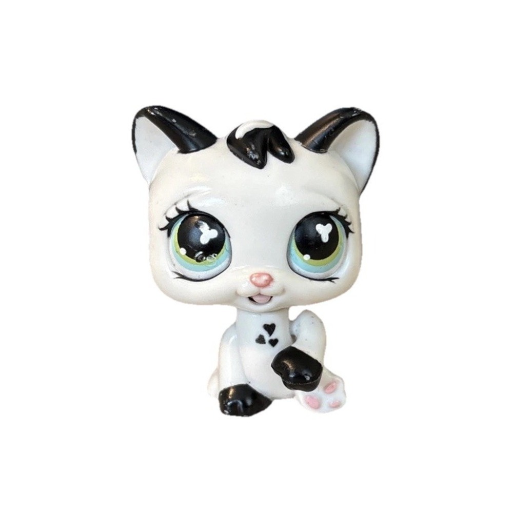 Littlest Pet Shop LPS #493 Black White Kitten Magic Motion Cat